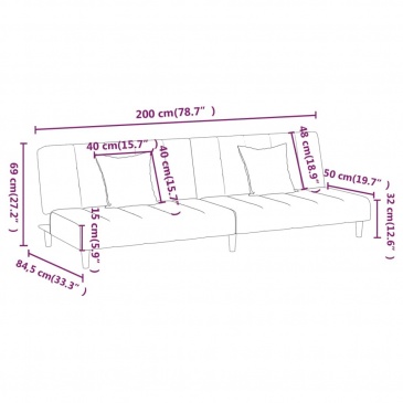 2-os. kanapa z podnóżkiem, ciemnoszara, tapicerowana aksamitem