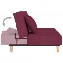 2-os. kanapa z podnóżkiem i 2 poduszkami, fioletowa, tkanina