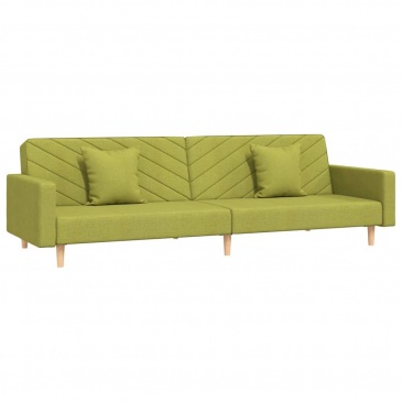 2-os. kanapa z podnóżkiem i 2 poduszkami, zielona, tkanina