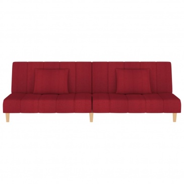 2-os. kanapa z podnóżkiem, winna czerwień, tapicerowana tkaniną