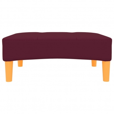 2-osobowa kanapa z podnóżkiem, fioletowa, tapicerowana tkaniną