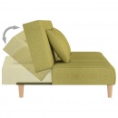 2-osobowa kanapa z podnóżkiem, zielona, tapicerowana tkaniną