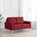 2-osobowa sofa, kolor czerwonego wina, tapicerowana tkaniną