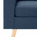 2-osobowa sofa, niebieska, tapicerowana tkaniną