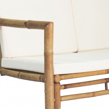 2-osobowa sofa ogrodowa z poduszkami, bambus