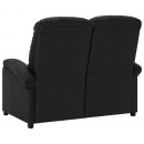 2-osobowa sofa rozkładana, czarna, tapicerowana tkaniną