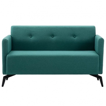 2-osobowa sofa tapicerowana tkaniną, 115x60x67 cm, zielona
