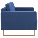 2-osobowa sofa tapicerowana tkaniną niebieska