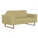 2-osobowa sofa tapicerowana tkaniną zielona