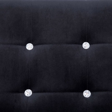 2-osobowa sofa z podłokietnikami czarna chrom i aksamit