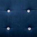 2-osobowa sofa z podłokietnikami niebieska chrom i aksamit