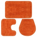 3-częściowy zestaw mat łazienkowych, tkanina, pomarańcz