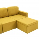 3-osobowa kanapa modułowa, żółta, tkanina