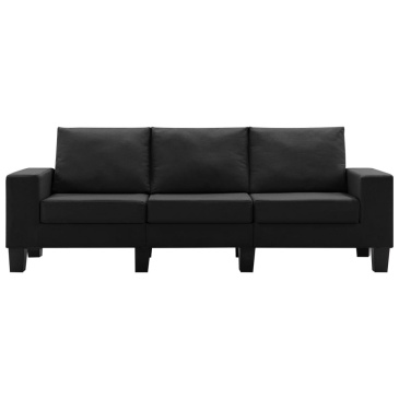 3-osobowa sofa, czarna, tapicerowana tkaniną