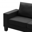 3-osobowa sofa, czarna, tapicerowana tkaniną