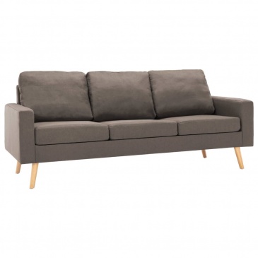 3-osobowa sofa, kolor taupe, tapicerowana tkaniną