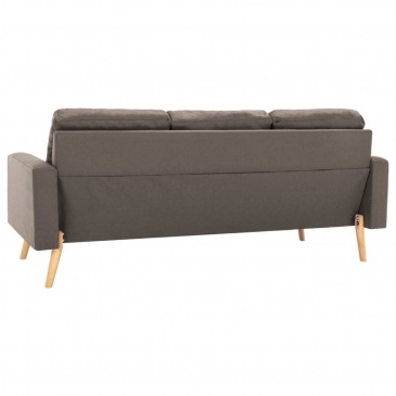 3-osobowa sofa, kolor taupe, tapicerowana tkaniną