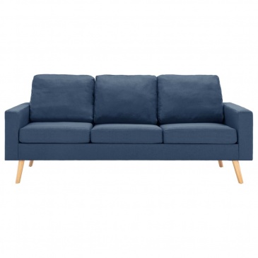 3-osobowa sofa, niebieska, tapicerowana tkaniną