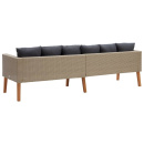 3-osobowa sofa ogrodowa z poduszkami, rattan PE, beż