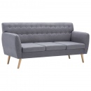 3-osobowa sofa tapicerowana tkaniną, 172x70x82 cm, jasnoszara