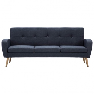 3-osobowa sofa tapicerowana tkaniną ciemnoszara