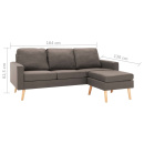 3-osobowa sofa z podnóżkiem, kolor taupe, tapicerowana tkaniną