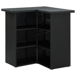 4-cz. zestaw barowy do ogrodu, poduszki, rattan PE, czarny