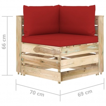 5-cz. zestaw wypoczynkowy do ogrodu, z poduszkami, drewniany