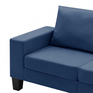 5-osobowa sofa, niebieska, tapicerowana tkaniną