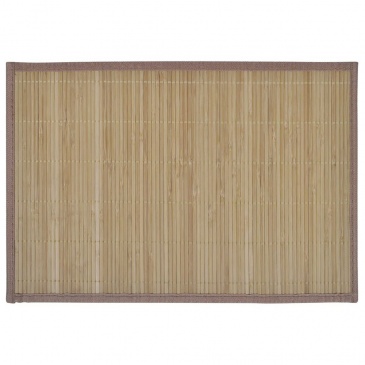 6 Bambusowych brązowych podkładek pod talerze 30 x 45 cm