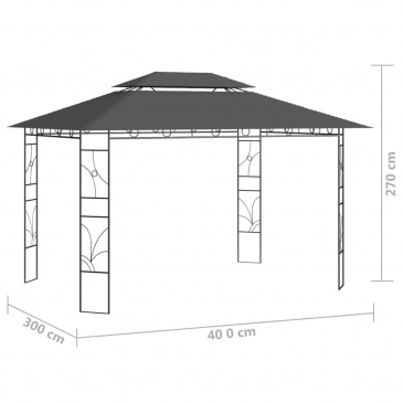 Altana, 4x3x2,7 m, antracytowa, 160 g/m²