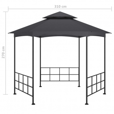 Altana ze ściankami, 3,1 x 2,7 m, antracytowa