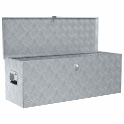 Aluminiowa skrzynia, 110,5 x 38,5 x 40 cm, srebrna