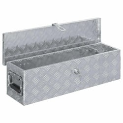 Aluminiowa skrzynia, 80,5 x 22 x 22 cm, srebrna