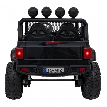 Auto terenowe off-road 3.0 dla dzieci czarny + pilot + wolny start + pasy + audio led