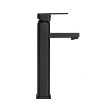 Bateria do umywalki wysoka kran łazienkowy stojący czarny
