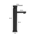 Bateria do umywalki wysoka kran łazienkowy stojący czarny