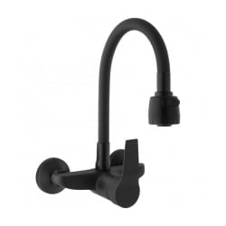 Bateria kuchenna ścienna elastyczna wylewka kran