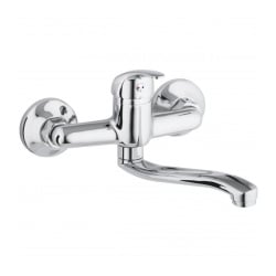 BATERIA KUCHENNA ŚCIENNA KRAN OBROTOWY CHROM