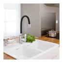 Bateria kuchenna stojąca elastyczna wylewka kran czarny