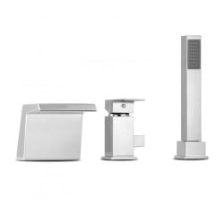 Bateria nawannowa 3-otworowa kaskada prysznicowa chrom - Yoka