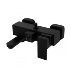 Bateria prysznicowa ścienna do kabiny 3-funkcyjna  bateria łazienkowa czarna z wylewką- Yoka