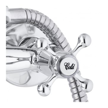 Bateria wannowa ścienna prysznicowa kran chrom retro - yoka