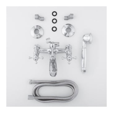 Bateria wannowa ścienna prysznicowa kran chrom retro - yoka