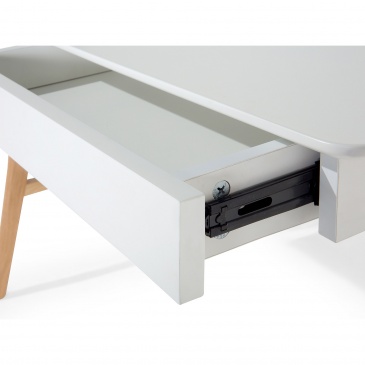 Biurko białe - komputerowe - z 2 szufladami - 120x70 cm - Calogero