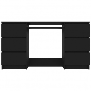 Biurko, czarne, 140x50x77 cm, płyta wiórowa