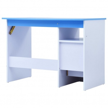 Biurko dla dzieci z odchylanym blatem, niebiesko-białe