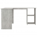 Biurko narożne, betonowa szarość, 120x140x75 cm, płyta wiórowa