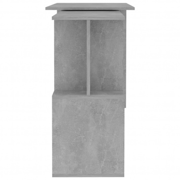 Biurko narożne, szarość betonu, 200x50x76 cm, płyta wiórowa