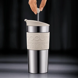 Bodum kubek z zaparzaczem tłokowym do kawy Travel Press 350 ml Off white Bodum kubek z zaparzaczem tłokowym do kawy Travel Press 350 ml Off white